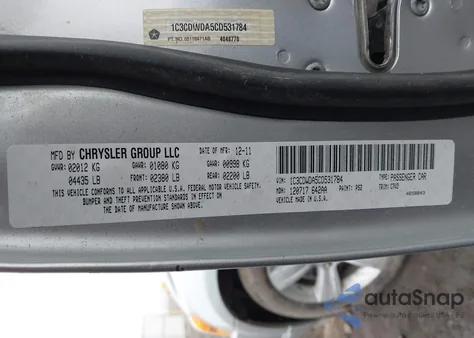 2012 Dodge Caliber Sxt z USA, uszkodzony, nr VIN 1C3CDWDA5CD531784